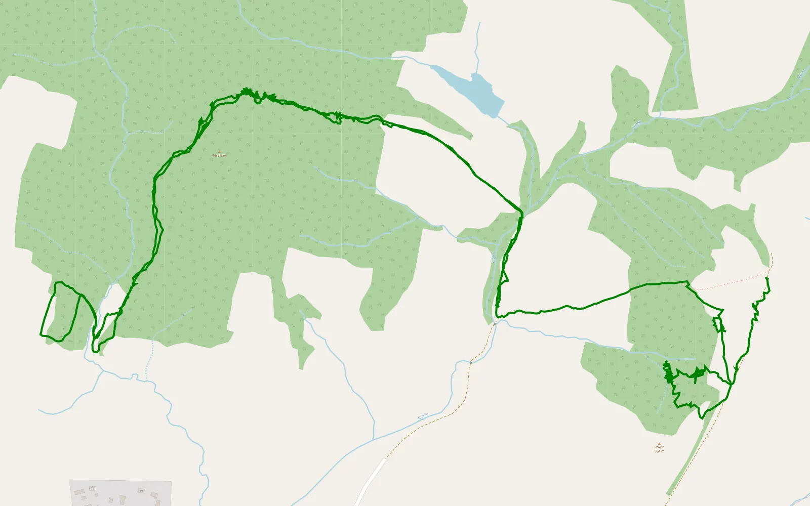 Mapa trasy Hrvv - 7 km trasy offroad, Powiat Bieszczadzki