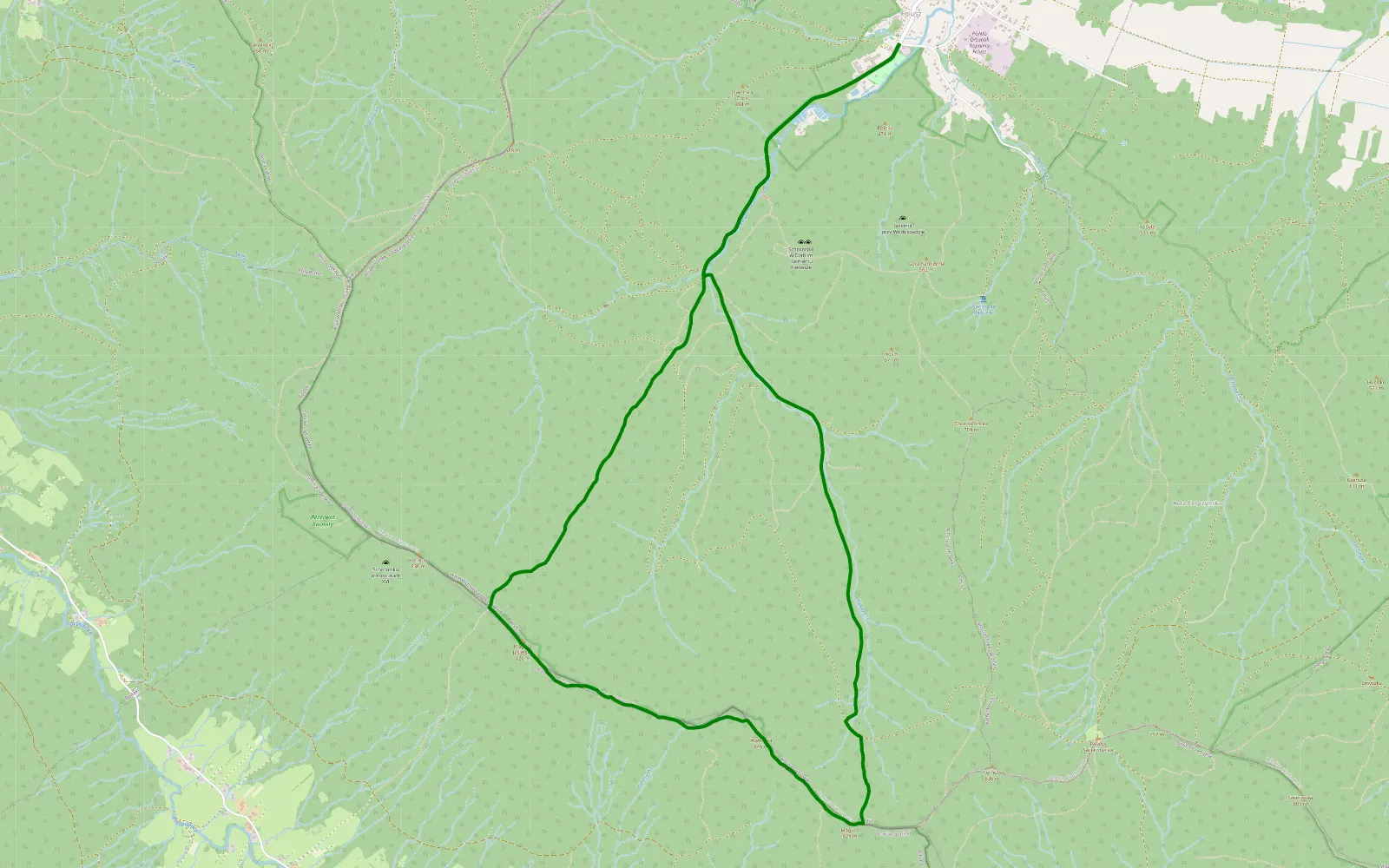 Map of Folusz – Folusz - 9.3 km offroad trail, Jasło County