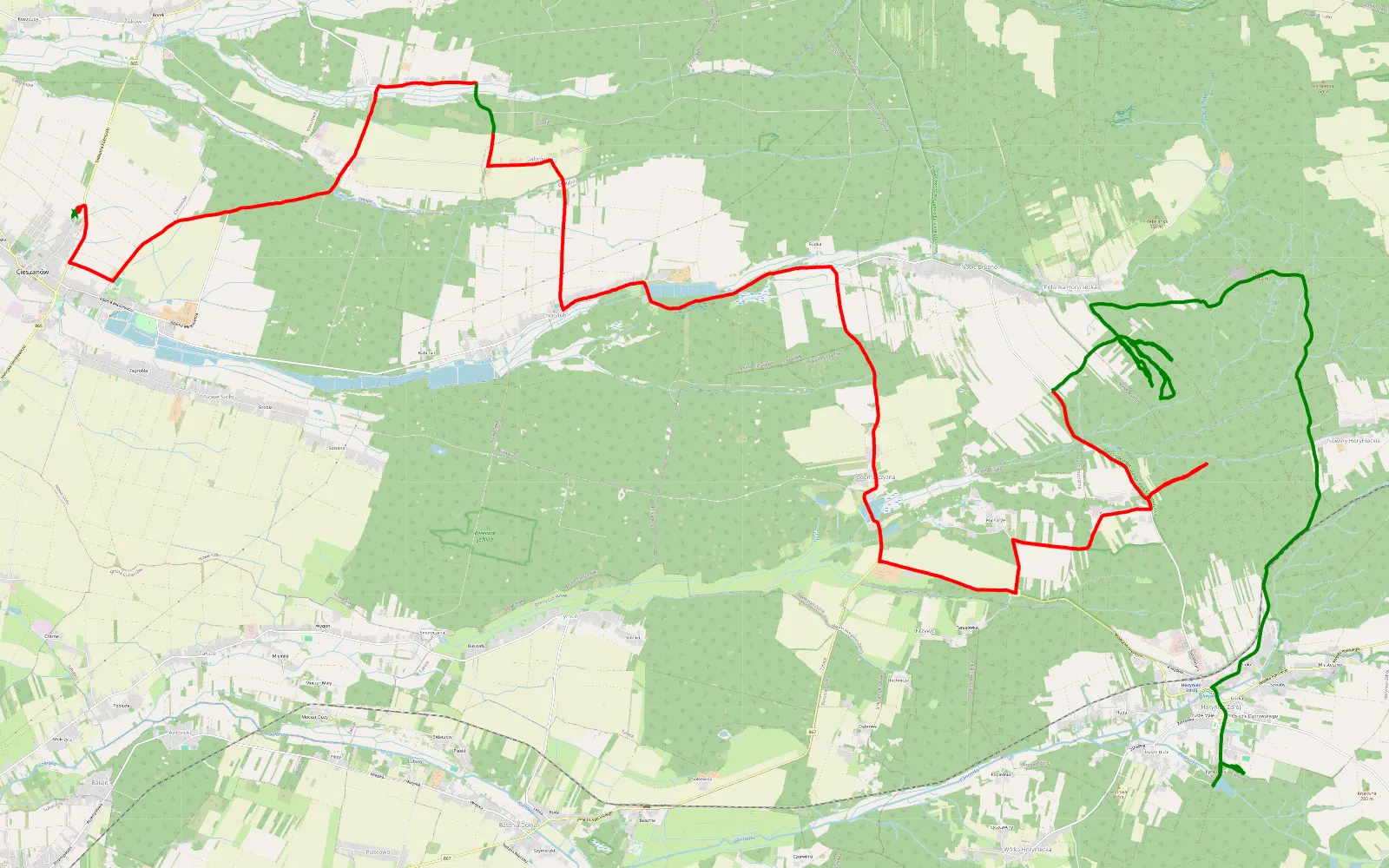 Map of Wakacje 2022.4 - 38.8 km offroad trail, Lubaczów County