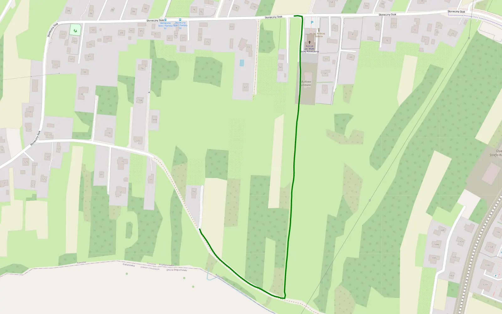 Mapa trasy Kielanówka - 0.7 km trasy offroad, Rzeszów