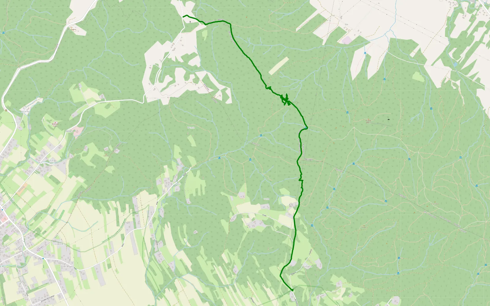 Mapa trasy Odrzykoń - Rzepnik - 3.4 km trasy offroad, Powiat Krośnieński