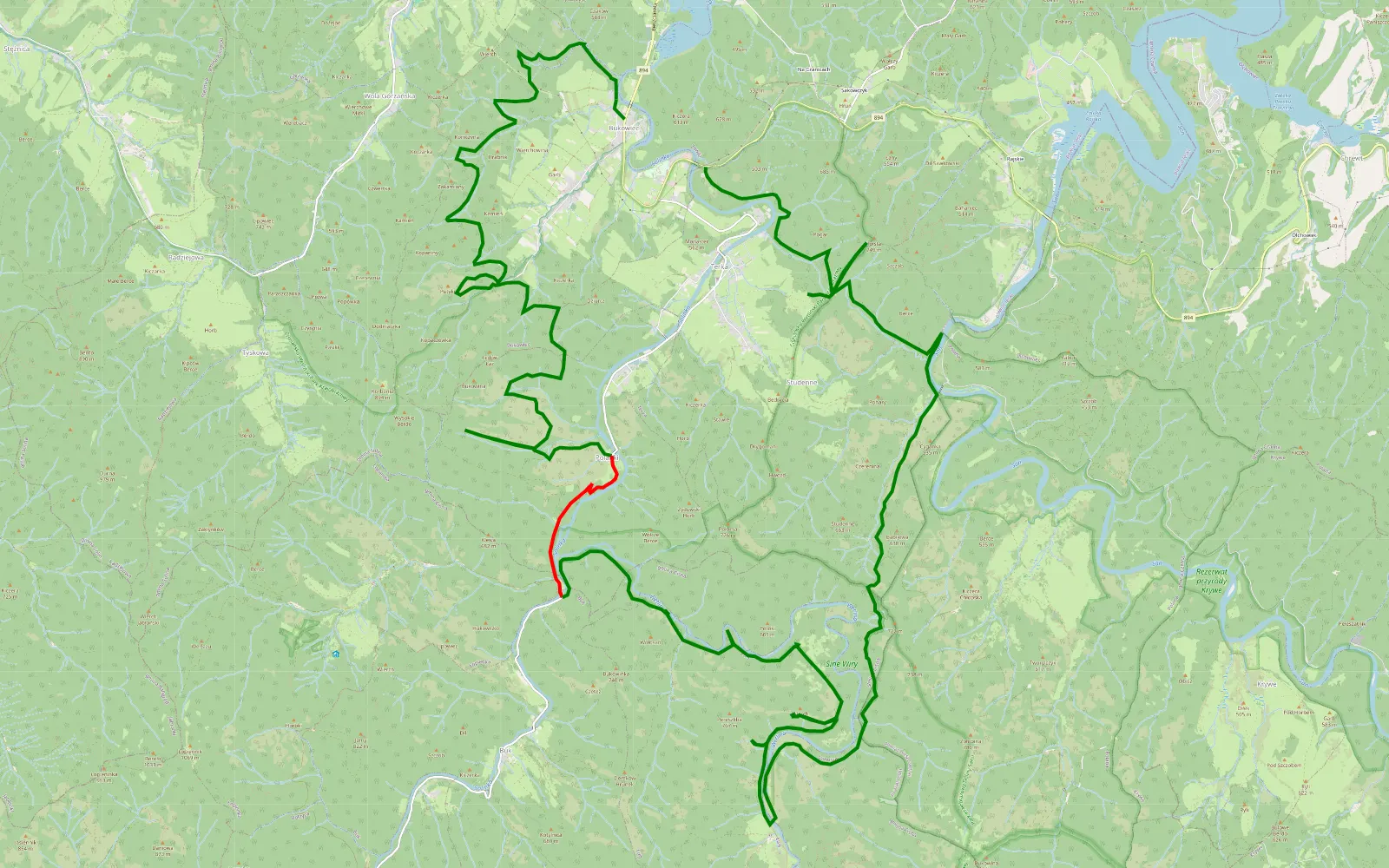 Map of Bukowiec - Sine Wiry - Terka - 41.3 km offroad trail, Lesko County