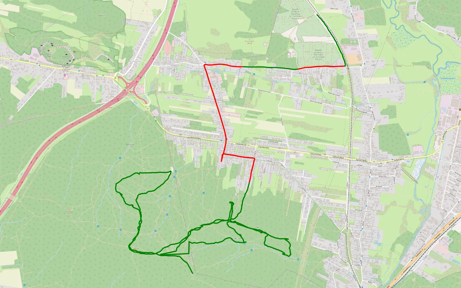 Map of Dobromyśl - Słowik - 12.6 km offroad trail, Kielce