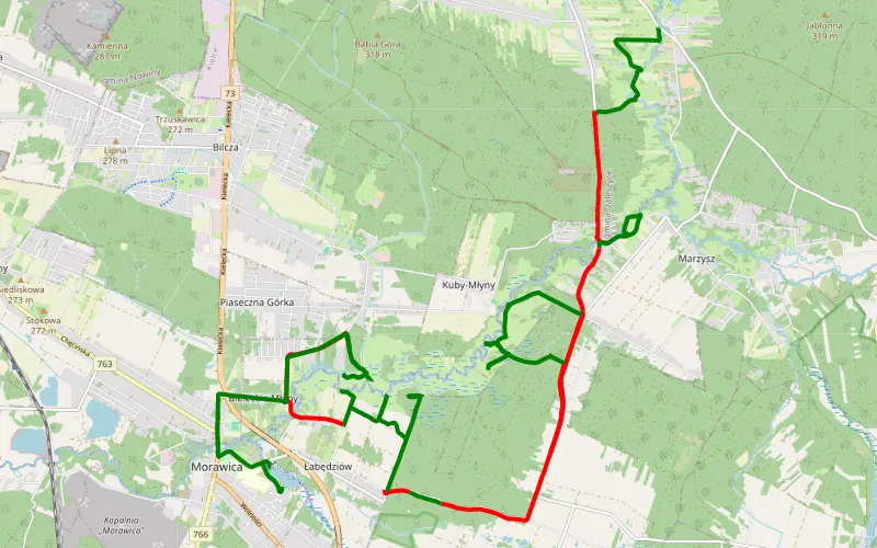 Suków-Modrzewie - Bilcza Bieleckie Młyny