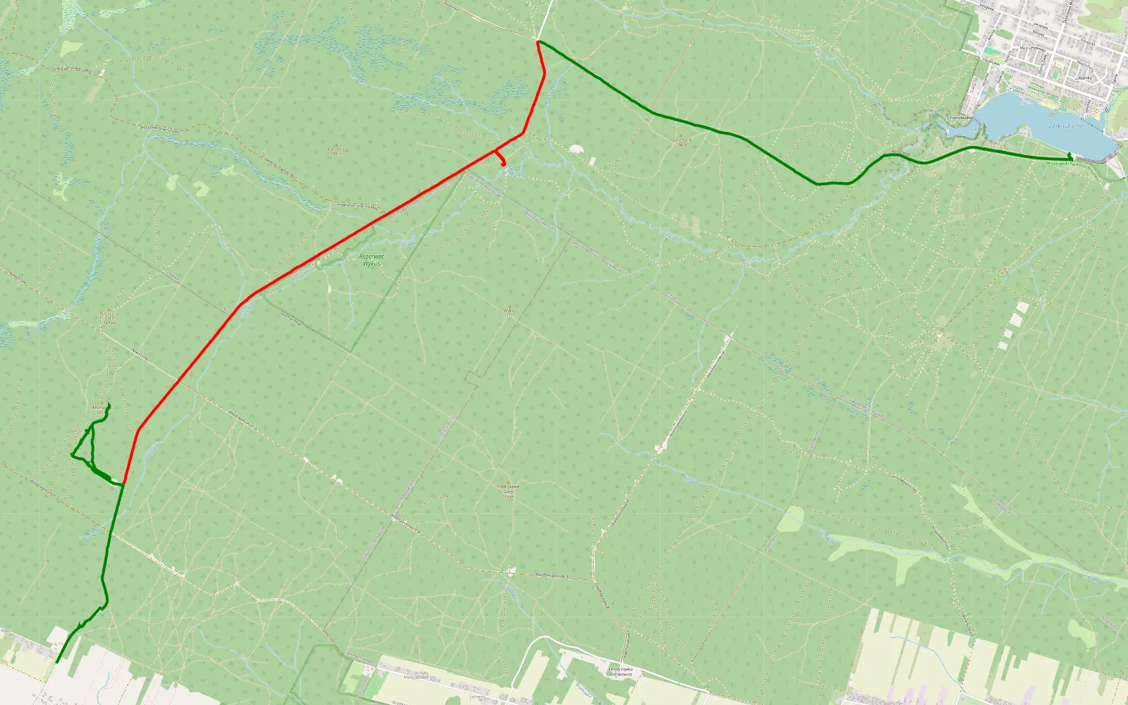 Map of Kolonijki - 11 km offroad trail, Starachowice County