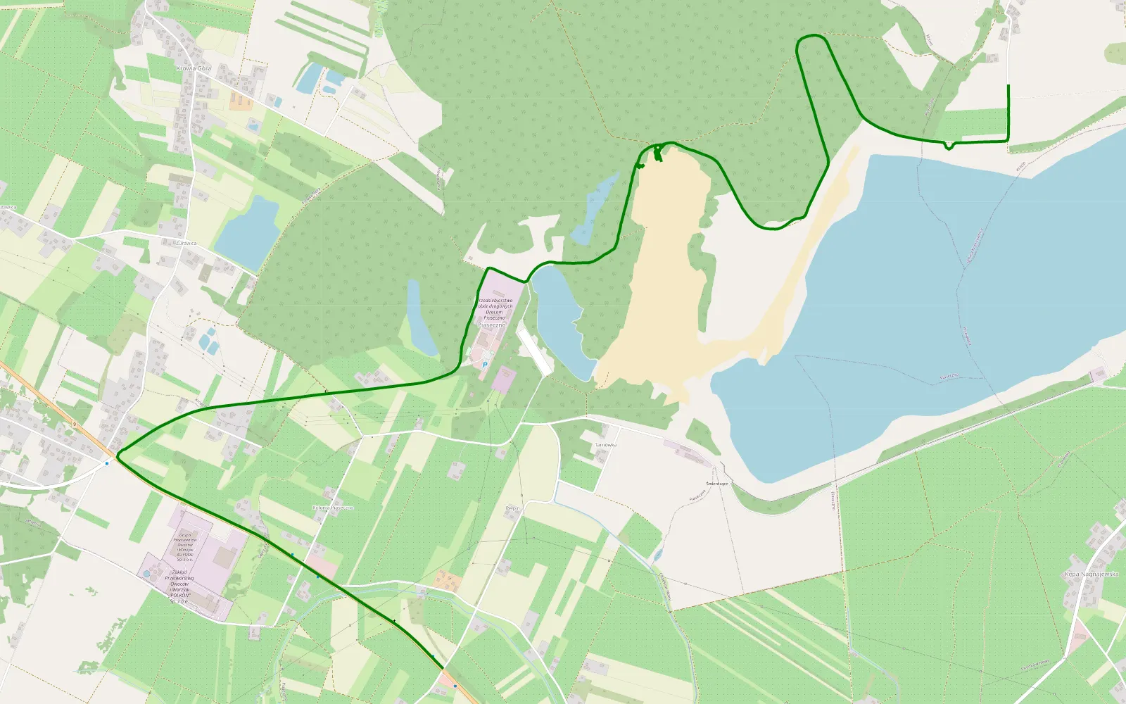 Map of pisseczno - 4.4 km offroad trail, Sandomierz County