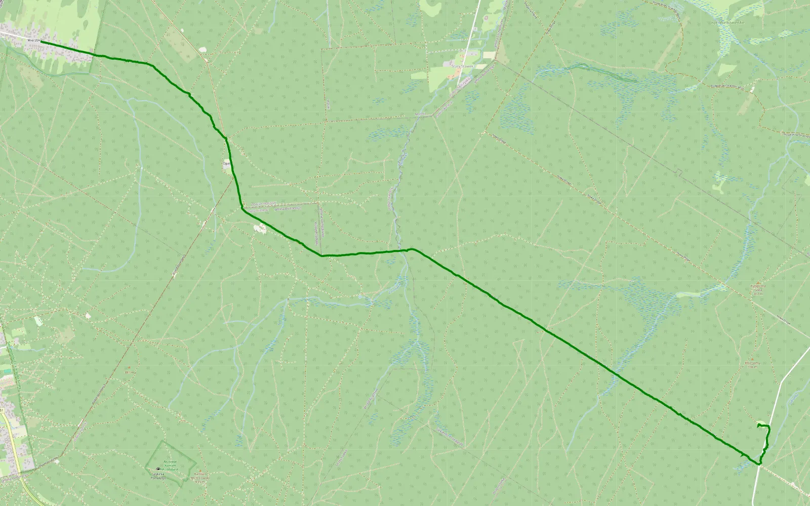 Map of Ognisko las Suchedniów wjazd Ul. Leśną - 7.7 km offroad trail, Kielce County