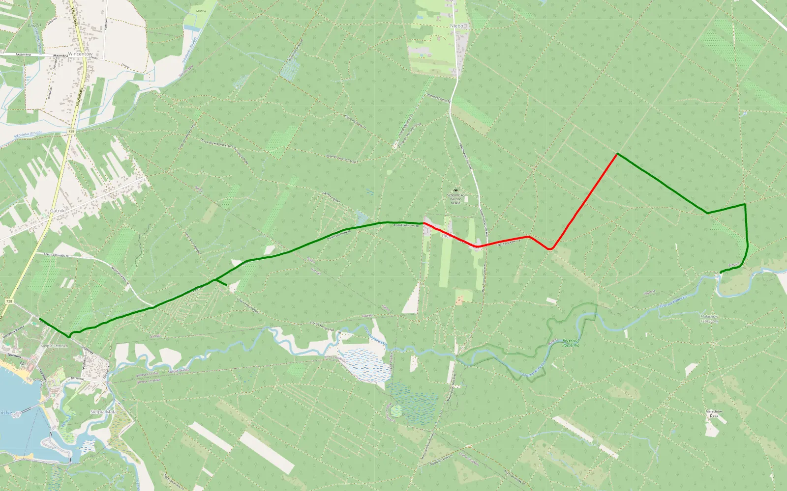 Map of Małachów - Sielpia Wielka - 8 km offroad trail, Końskie County