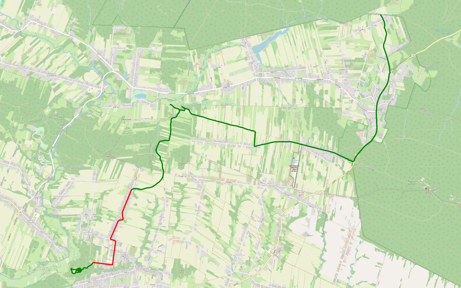 Mapa trasy Powrót z Mieciuniem i Bartuniem - 8.8 km trasy offroad, Powiat Kielecki
