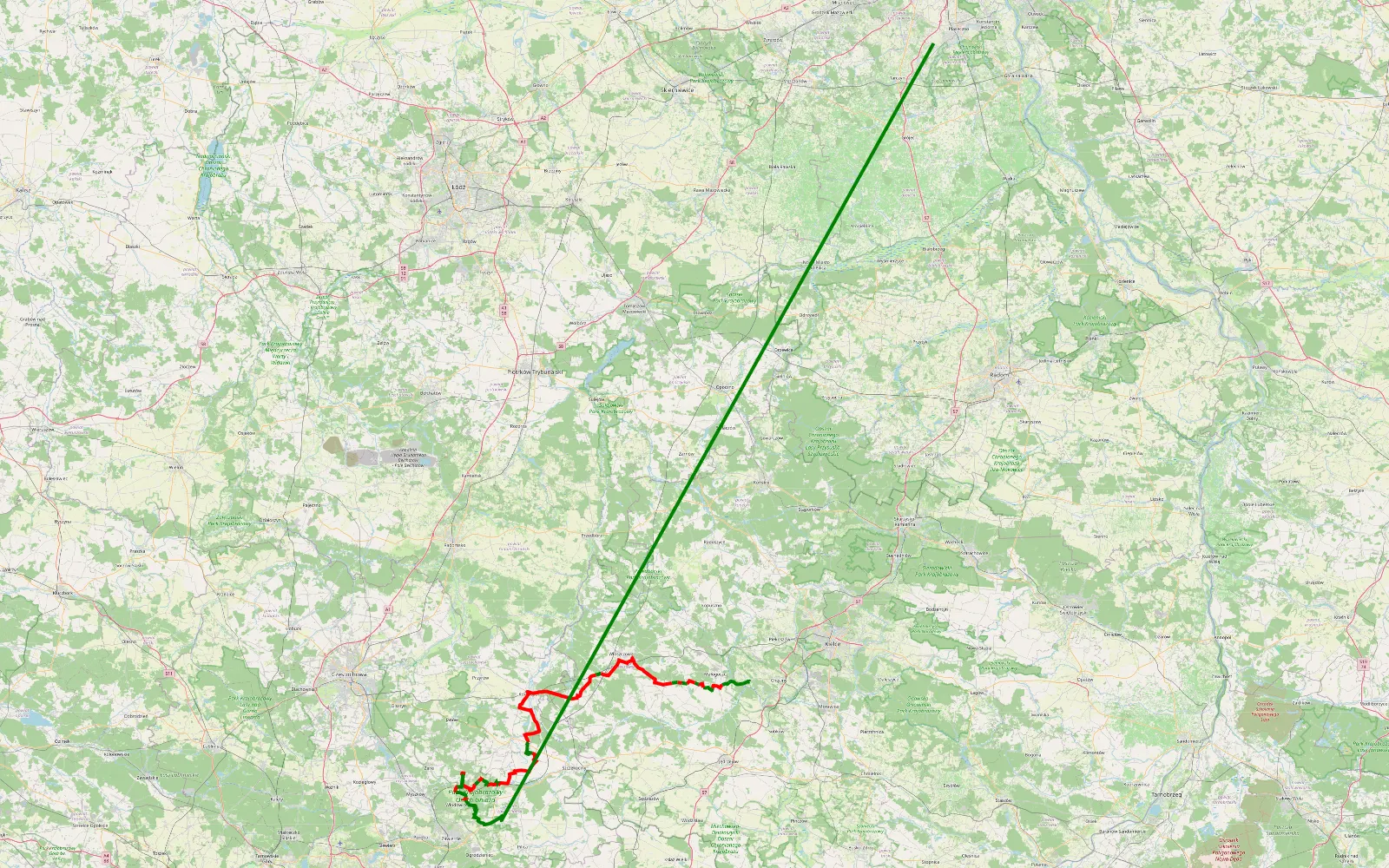 Map of Wymysłów - Siamoszyce - 122.2 km offroad trail, Zawiercie County
