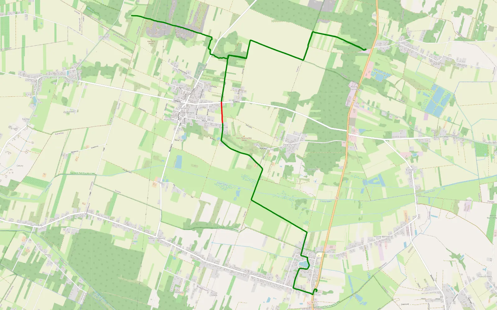 Mapa trasy Mikułowice - Chrapków - 11.9 km trasy offroad, Powiat Buski