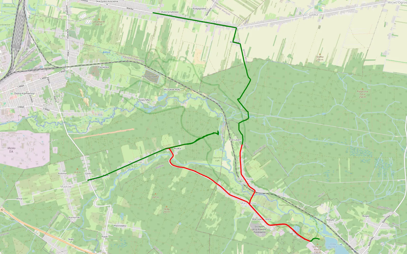 Map of Dino - 14.4 km offroad trail, Starachowice County