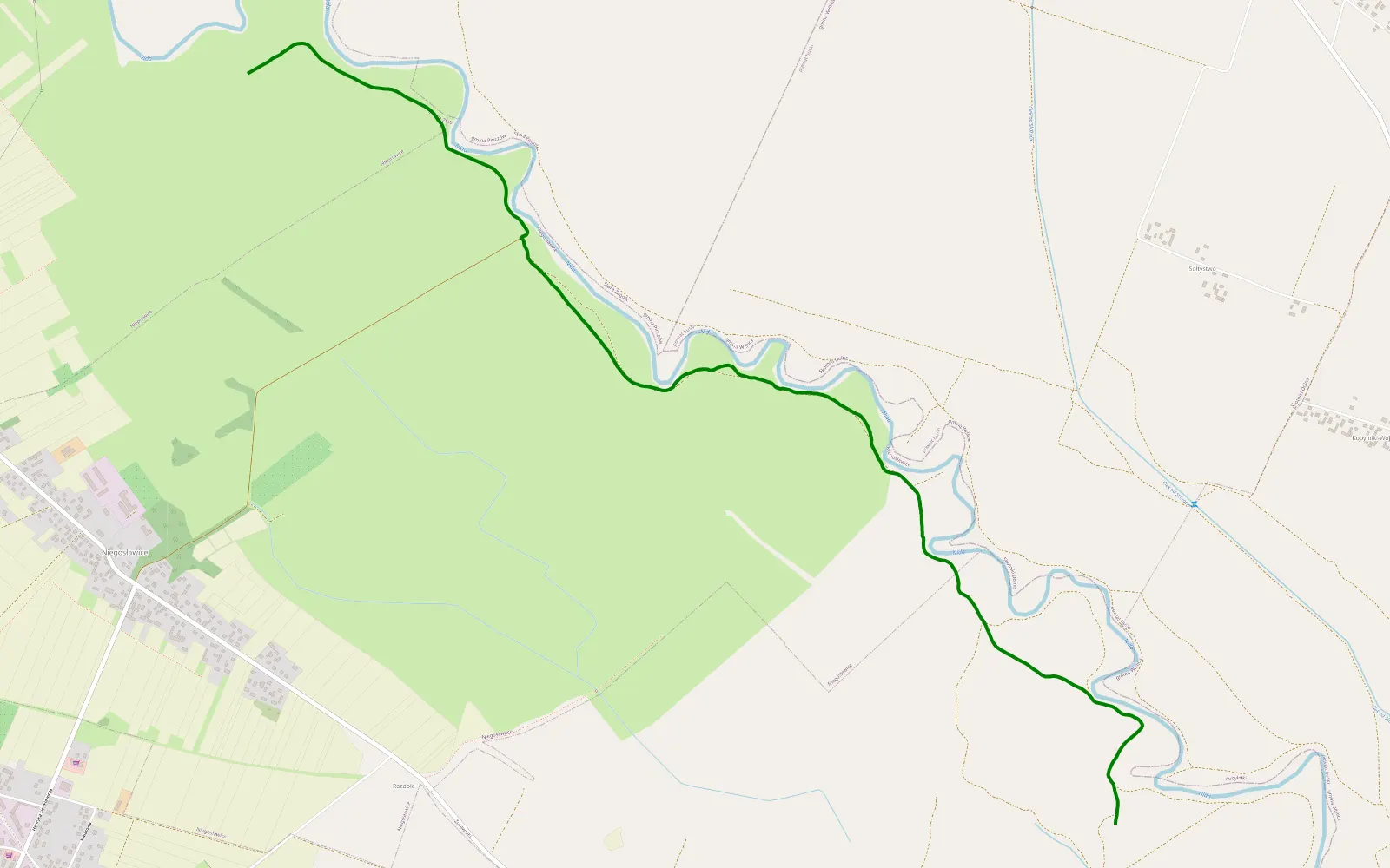 Map of Stara Zagość - Żurawniki - 4.3 km offroad trail, Pińczów County