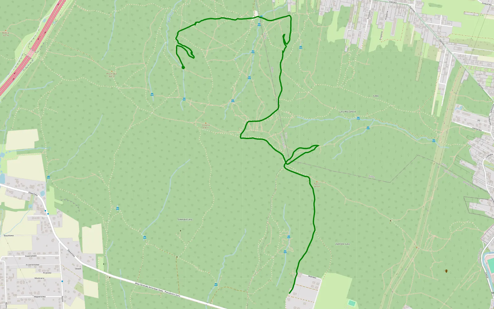 Mapa trasy Zonk - 4.7 km trasy offroad, Powiat Kielecki