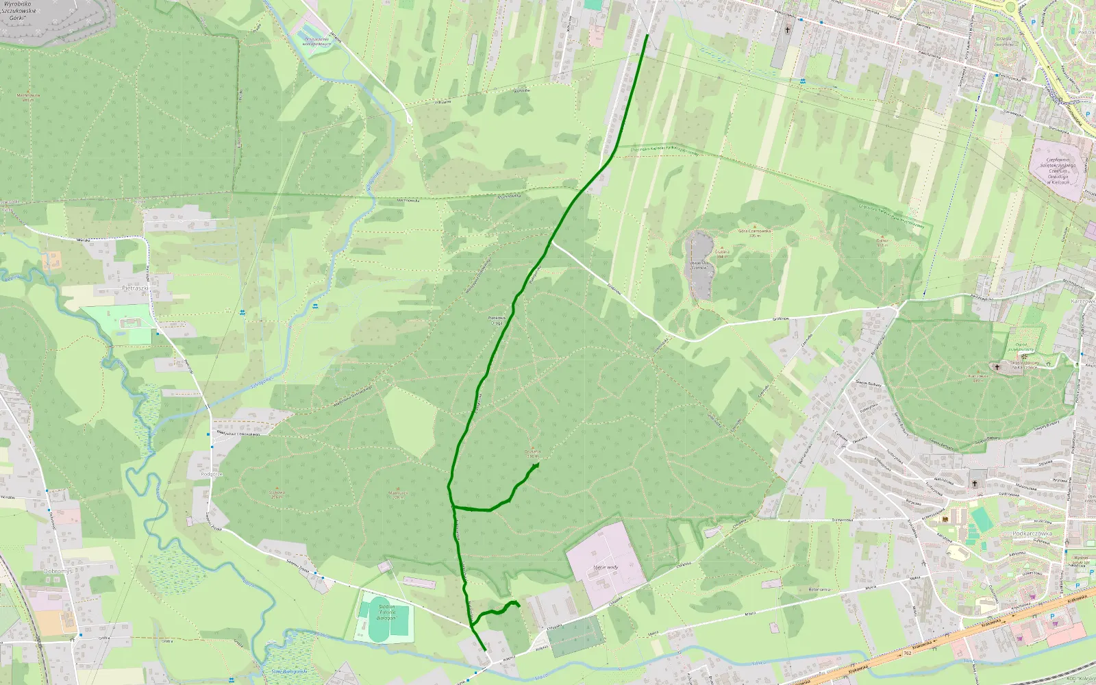Map of Czarnów - Białogon - 2.9 km offroad trail, Kielce