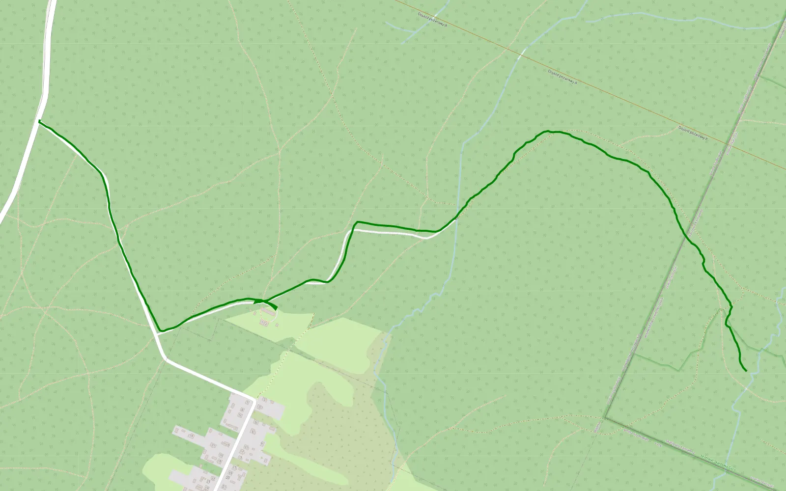 Map of Powrót ognisko lasy Blizyn majdow - 2.1 km offroad trail, Szydłowiec County