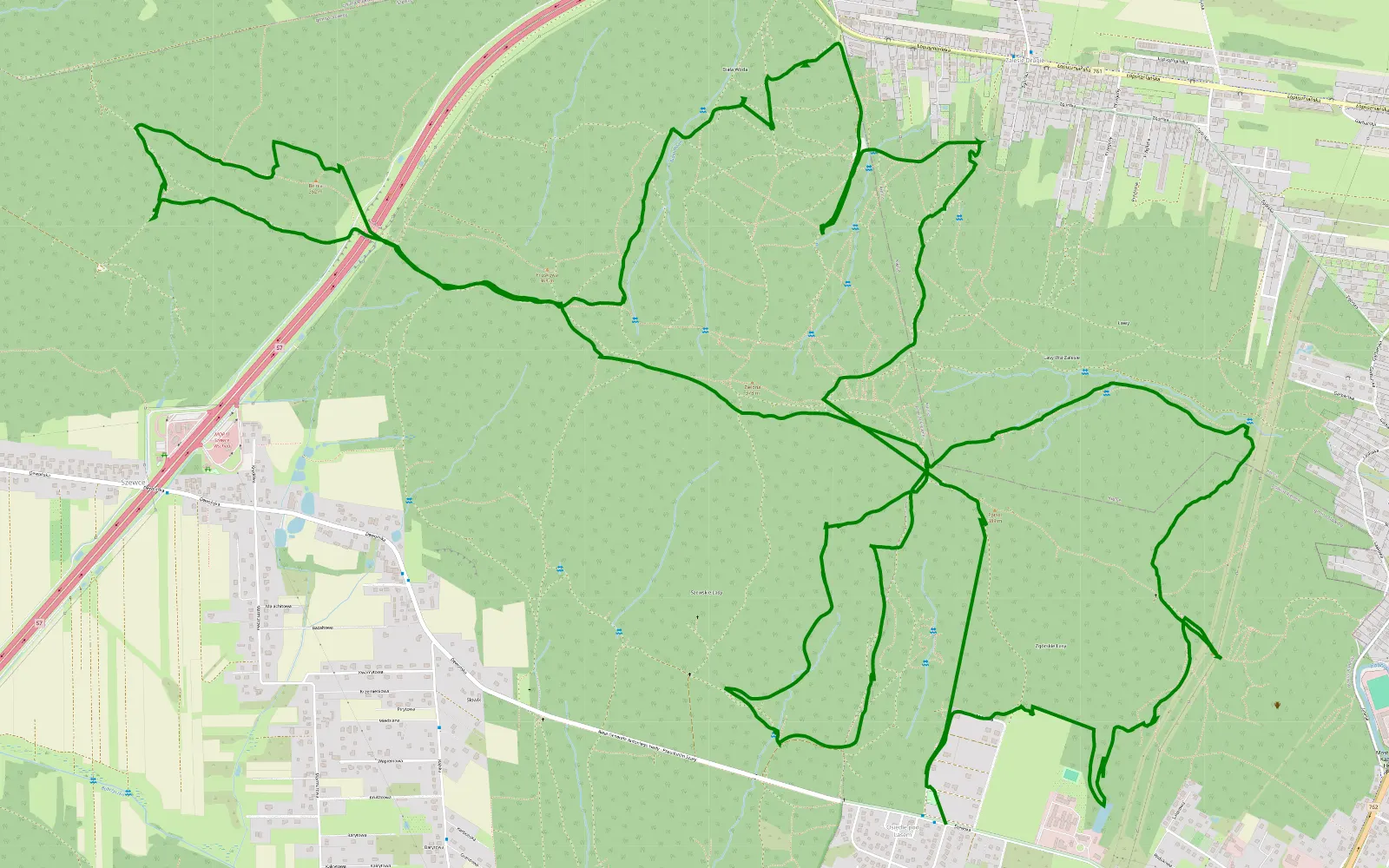 Map of Zgórsko - 18 km offroad trail, Kielce County