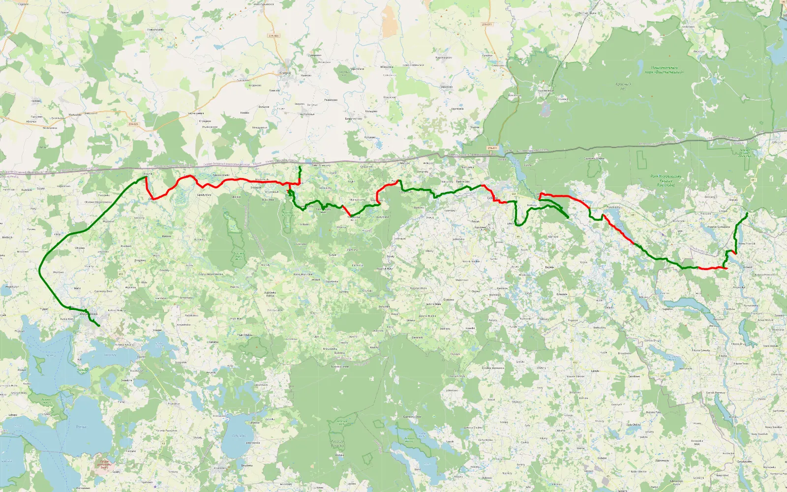Map of Węgorzewo - Stańczyki - 115 km offroad trail, Gołdap County