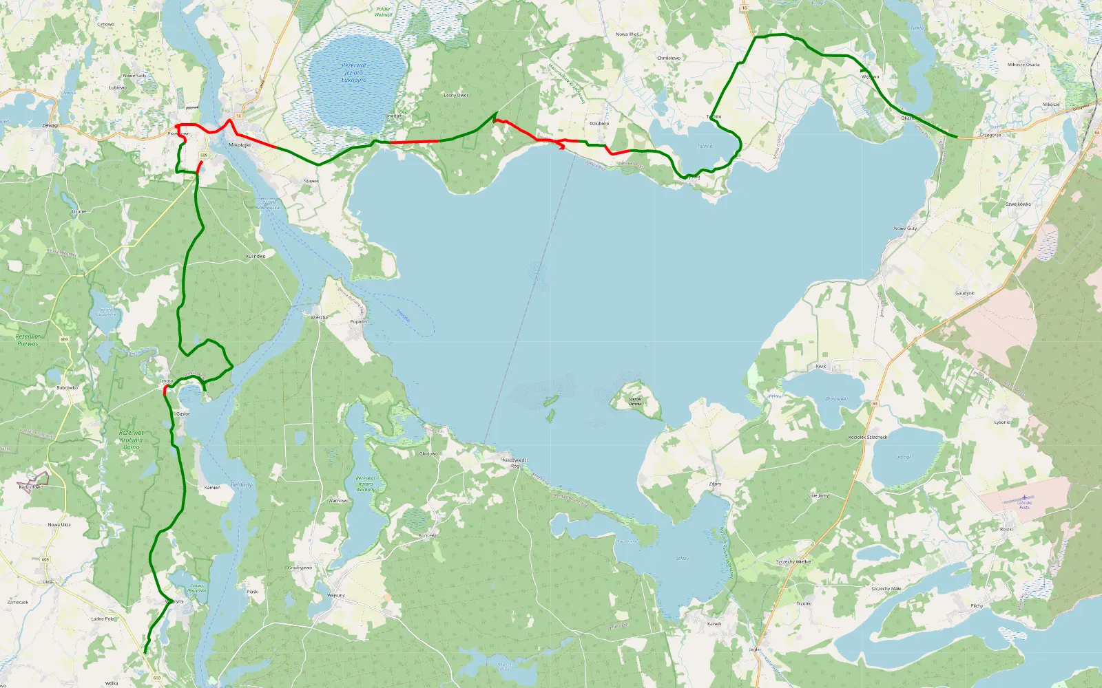 Map of Śwignajno Wielkie - Grzegorze - 41 km offroad trail, Mrągowo County
