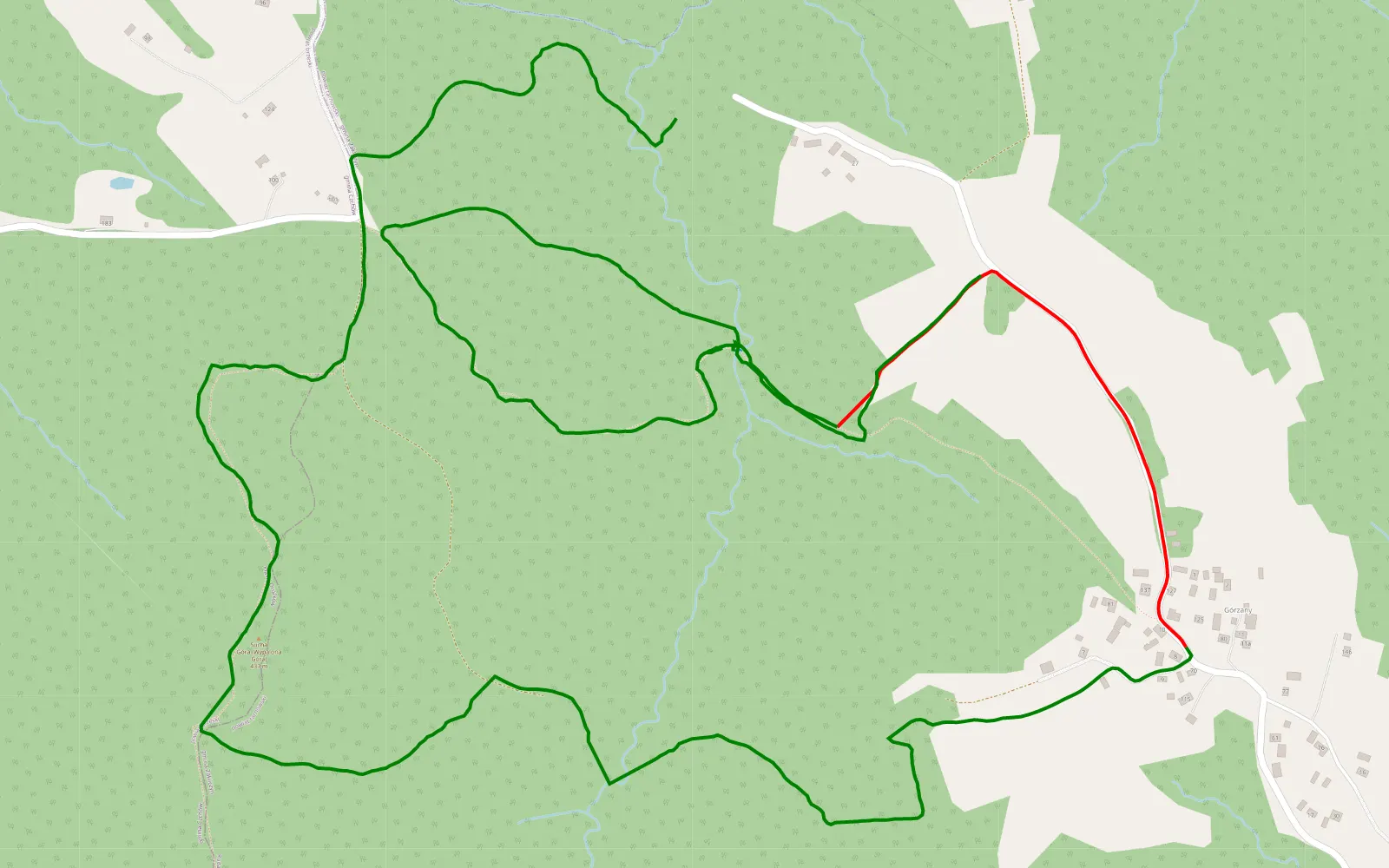 Mapa trasy Ruda Kameralna - 6.2 km trasy offroad, Powiat Tarnowski