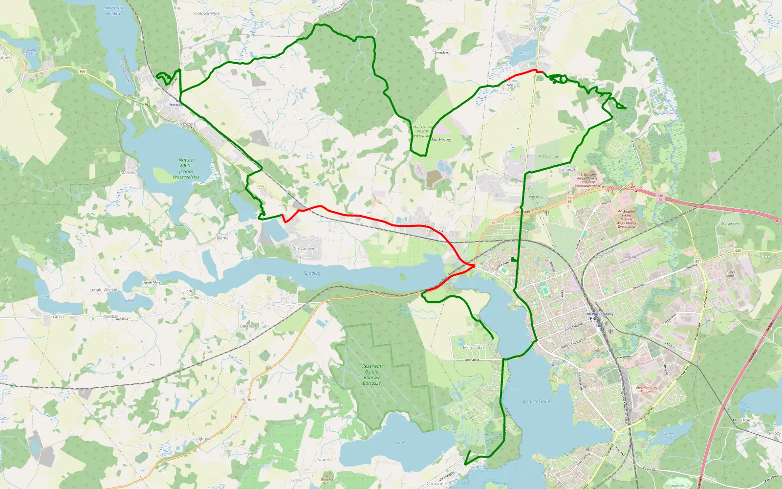 Mapa trasy 19.01.2024 styczniowa wyprawa - 29.1 km trasy offroad, Powiat Ełcki