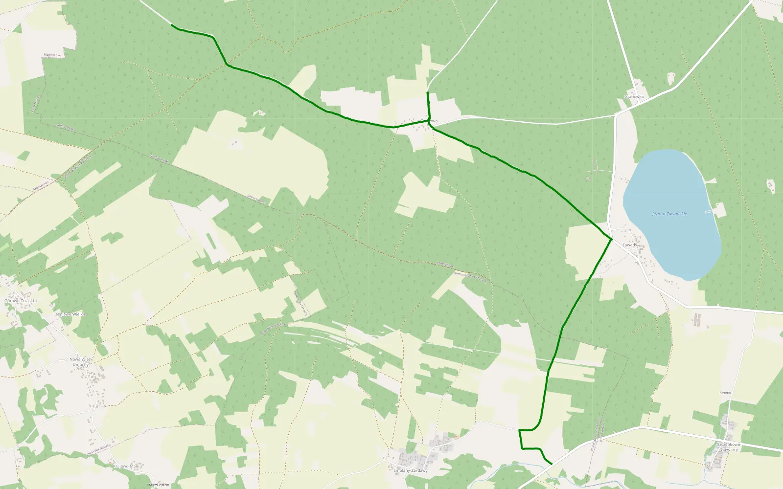 Map of Módłki - Smolany Żardawy - 8.4 km offroad trail, Nidzica County
