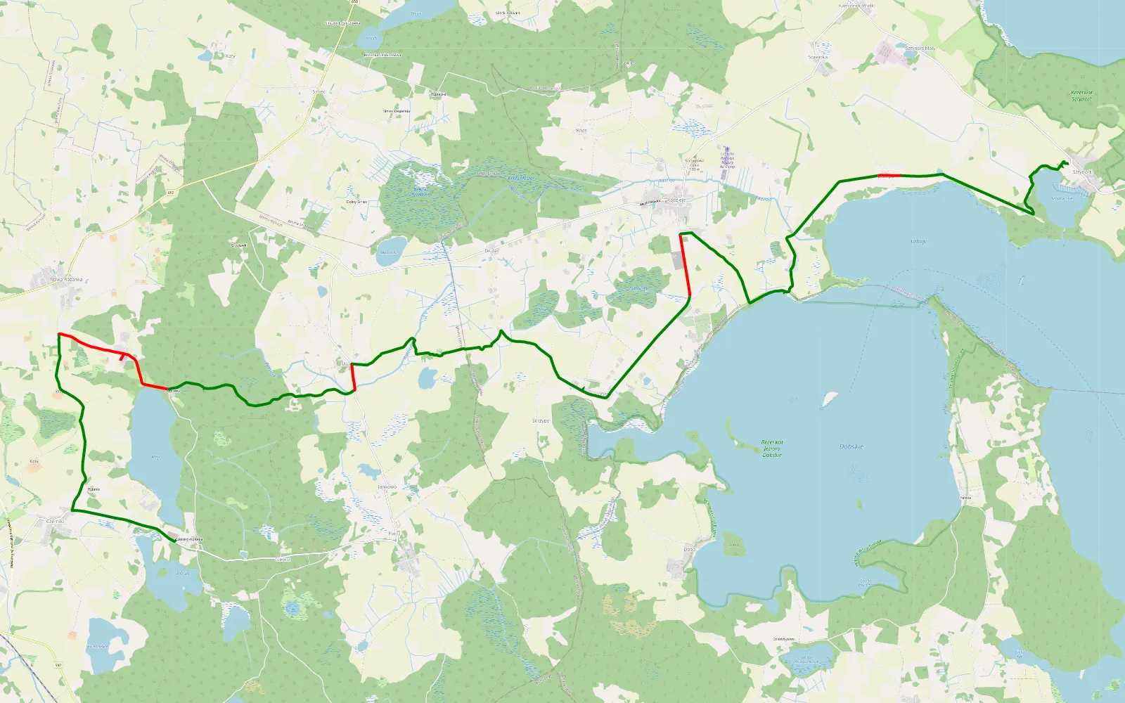 Map of Sztynort - Gierłoż - 25.8 km offroad trail, Węgorzewo County
