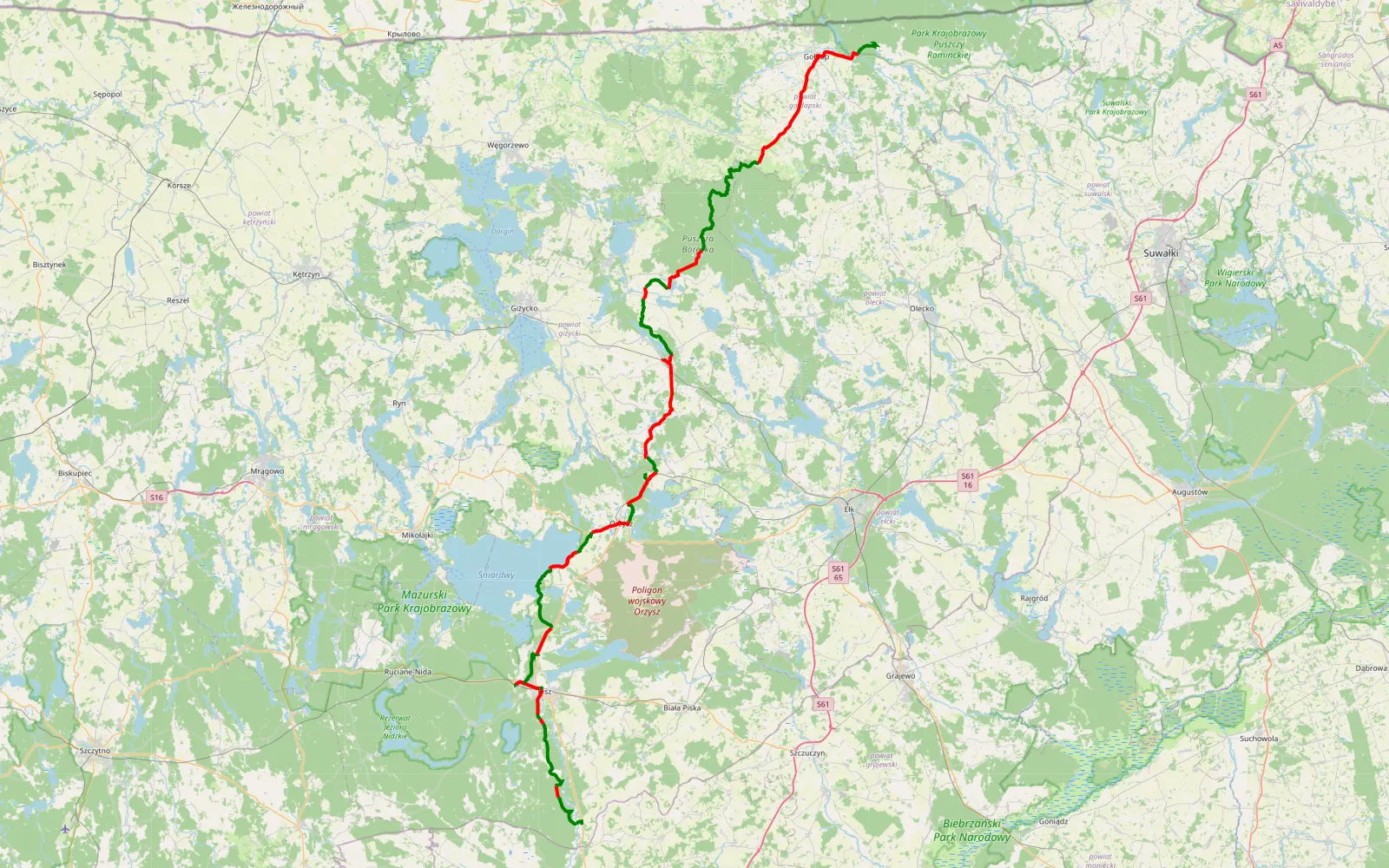 Map of Wawa Gołdap - 148.4 km offroad trail, Pisz County