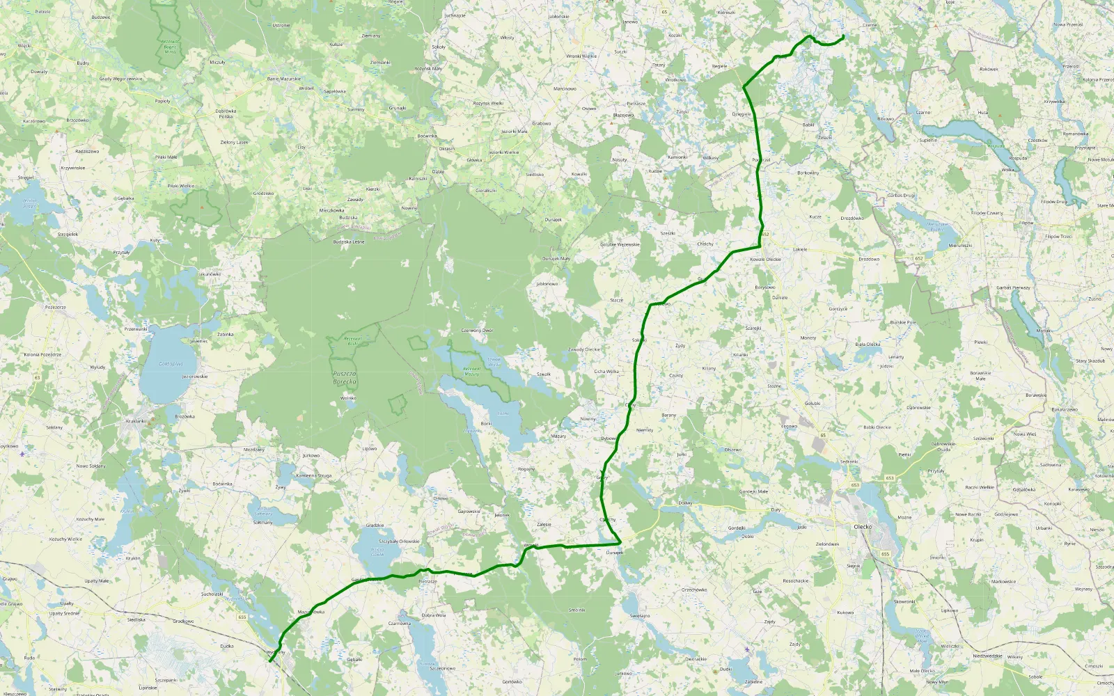 Mapa trasy J + TM Maury rower - S3 2022 - 3.7 km trasy offroad, Powiat Gołdapski