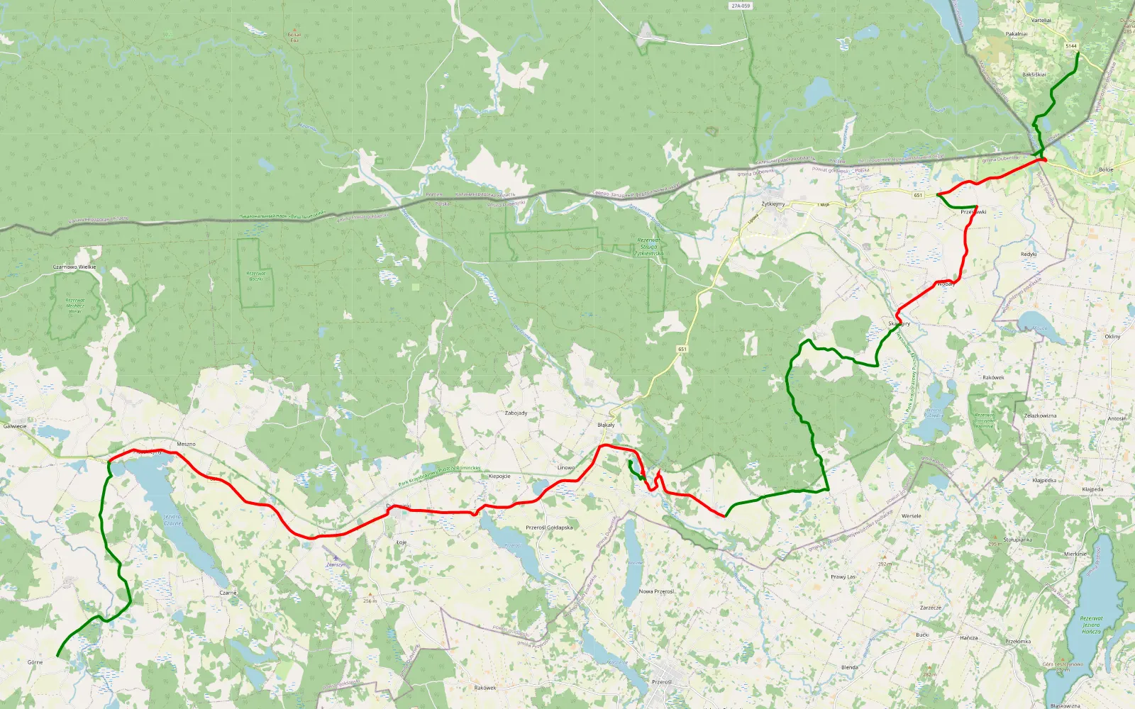 Map of Wydminy Litwa — 47.1 km offroad trail, Gołdap County