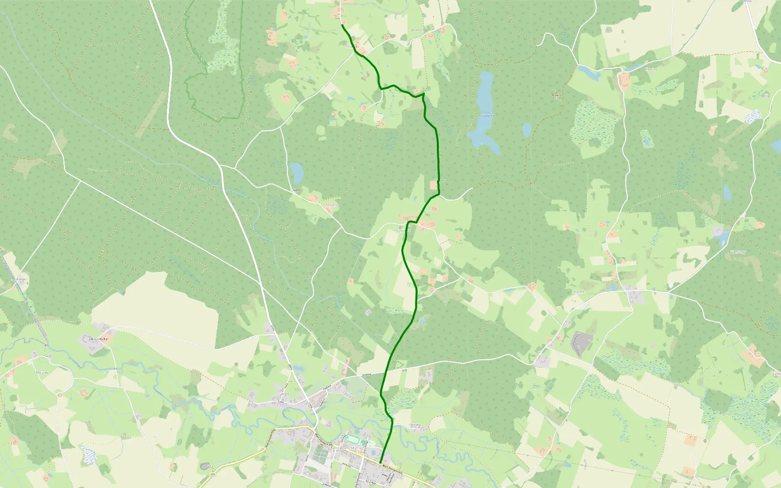 Map of ściborki - Banie mazurskie (opcja) - 5.6 km offroad trail, Gołdap County