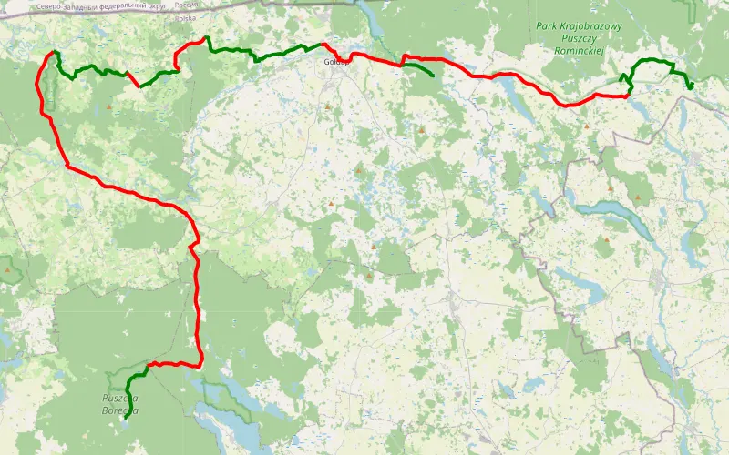 Trasa wzdłuż mazurskich wiaduktów kolejowych