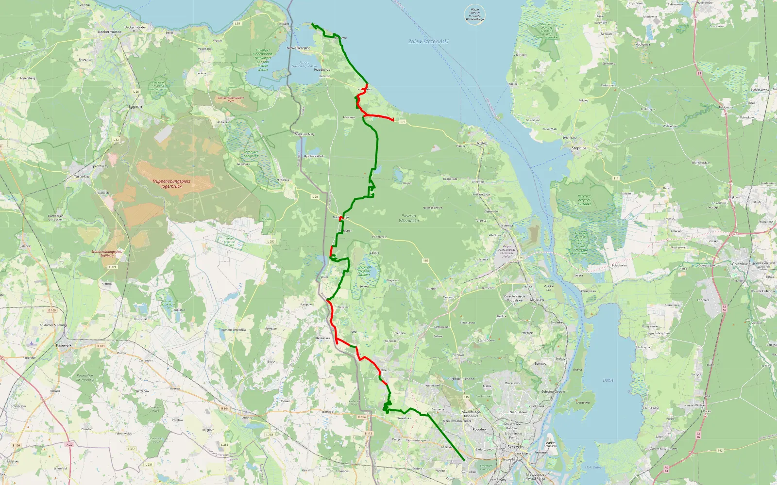 Map of Podgrodzie - 64 km offroad trail, Police County