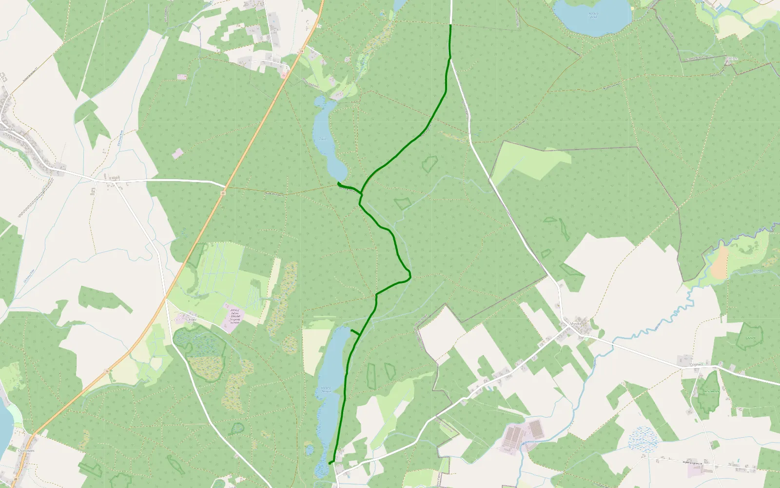 Map of Dalsze - Dolsk - 6.6 km offroad trail, Myślibórz County