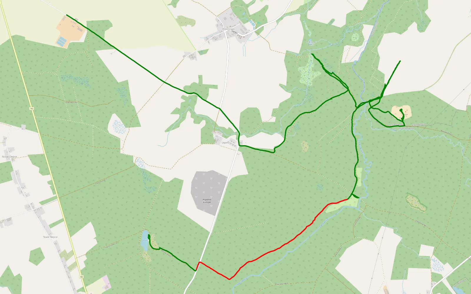 Map of Lepino - Rokosowo - 15 km offroad trail, Świdwin County