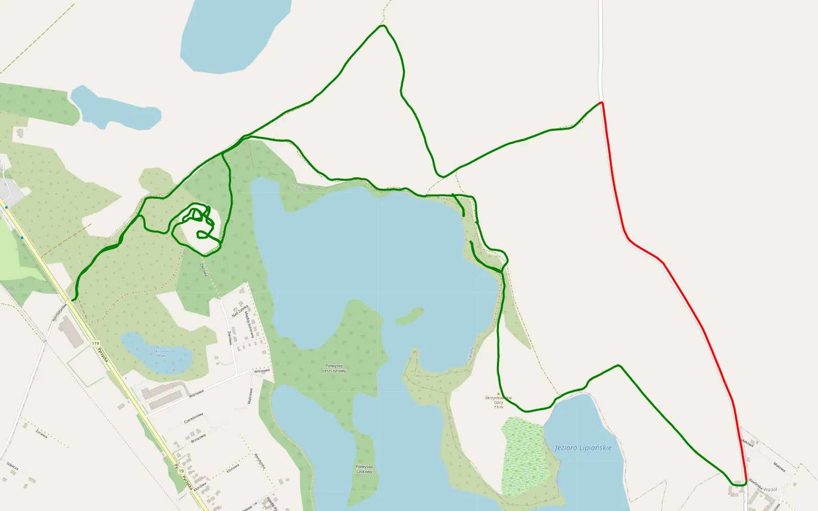 Map of DębiecWądółKamge2022 - 10.5 km offroad trail, Pyrzyce County