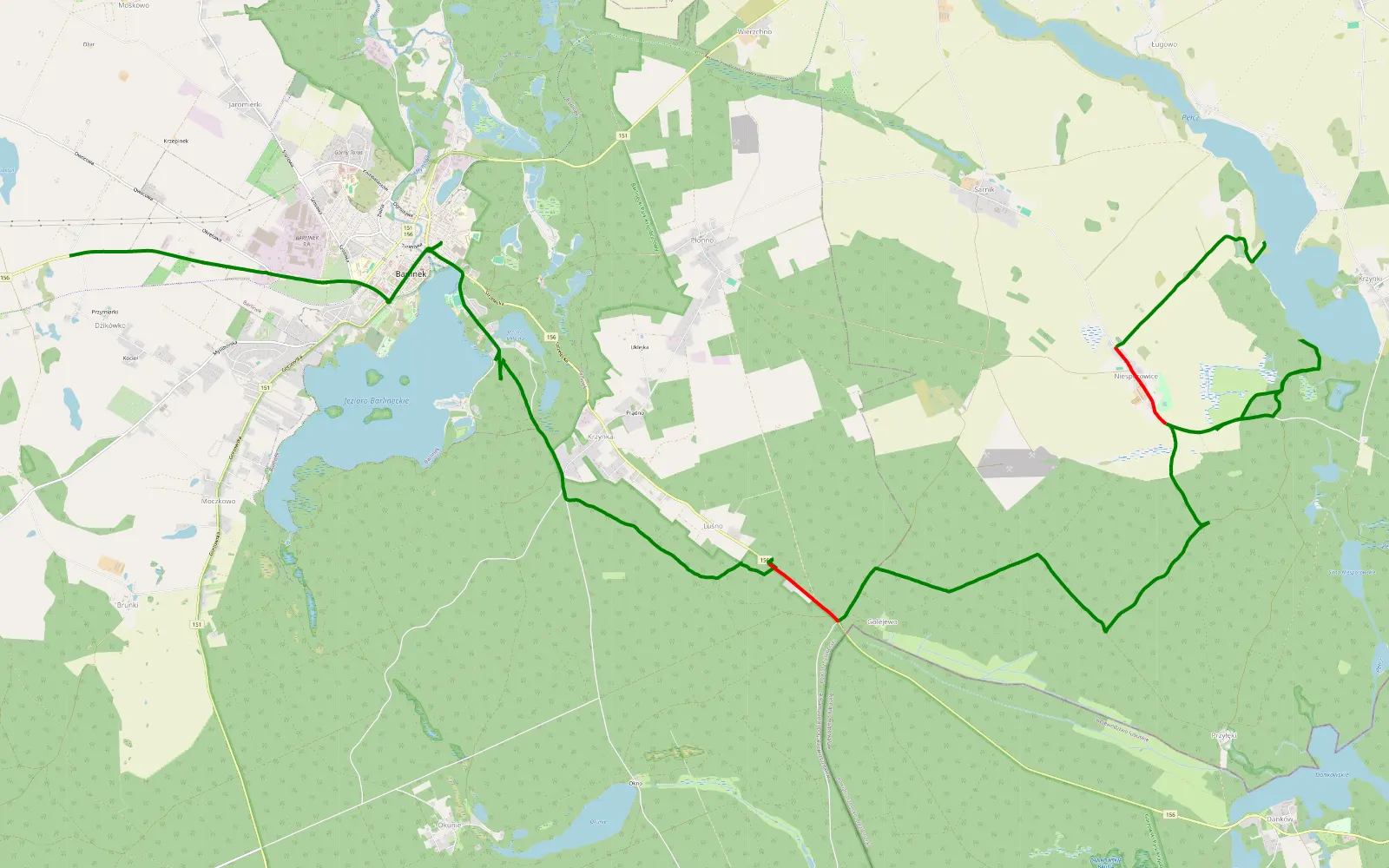Map of 3.10 Polen - 18.7 km offroad trail, Choszczno County