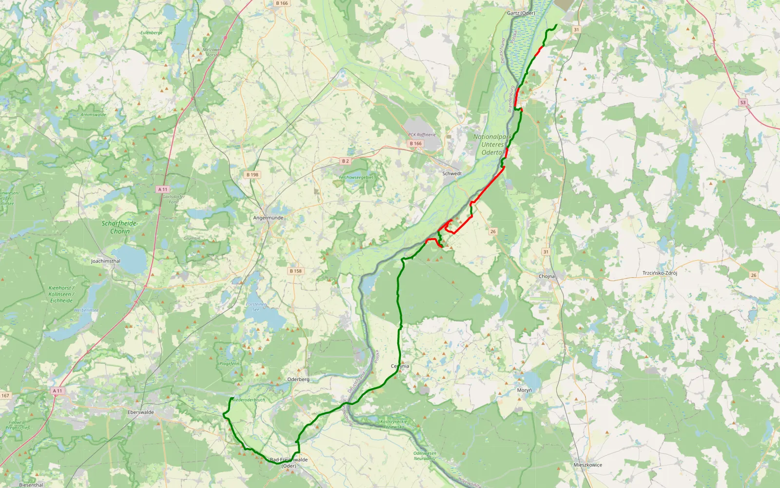 Map of Asdgh - 39.7 km offroad trail, Gryfino County