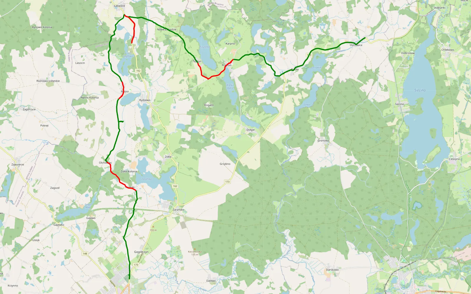 Map of Pologne - 26.6 km offroad trail, Drawsko County