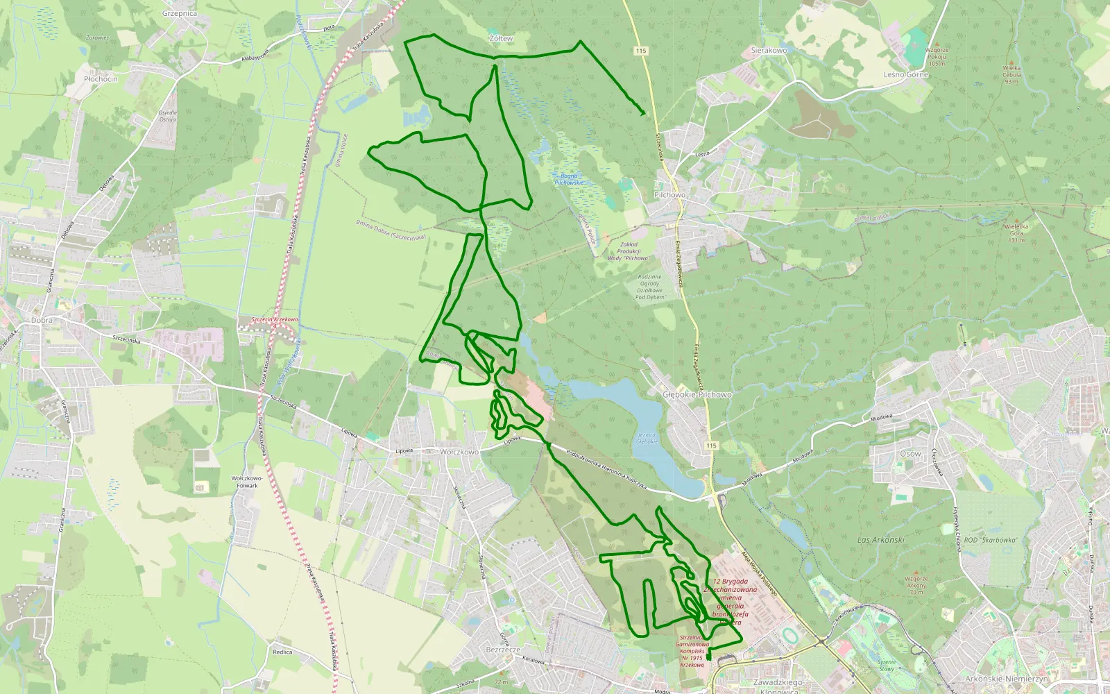 Mapa trasy Baja Poland 2022 day #2 - 32.3 km trasy offroad, Szczecin