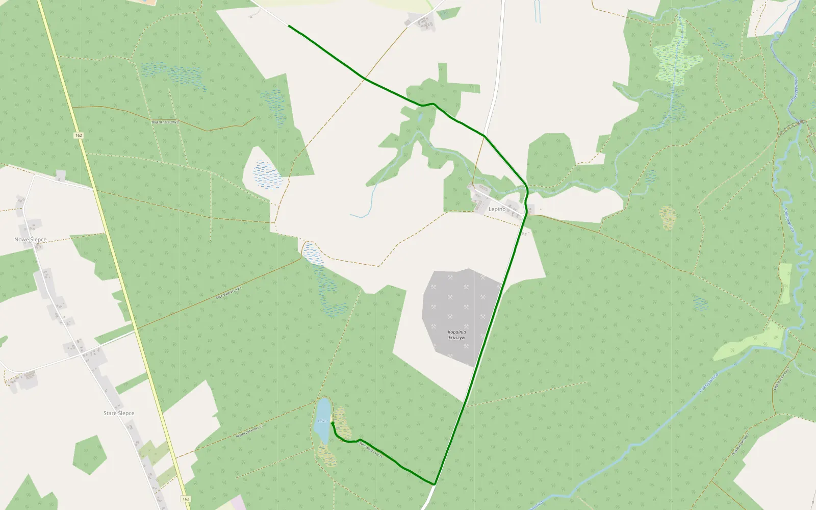 Map of Rokosowo - Lepino - 0.9 km offroad trail, Świdwin County