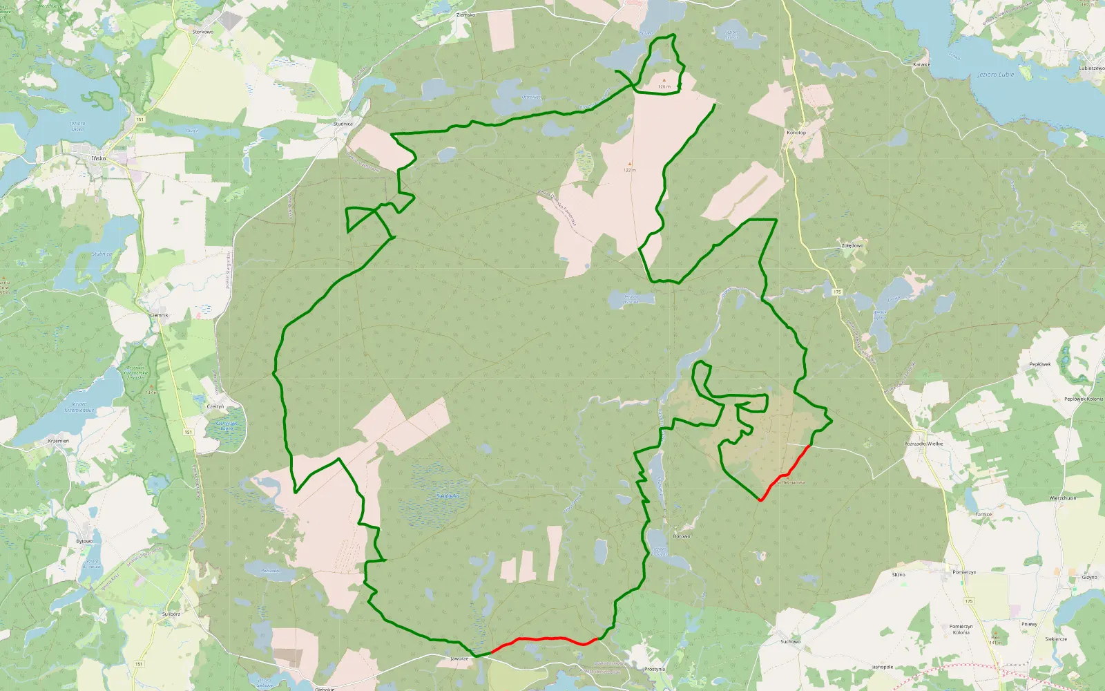 Mapa trasy Breslau 24 - Etapa 6 - 81 km trasy offroad, Powiat Drawski