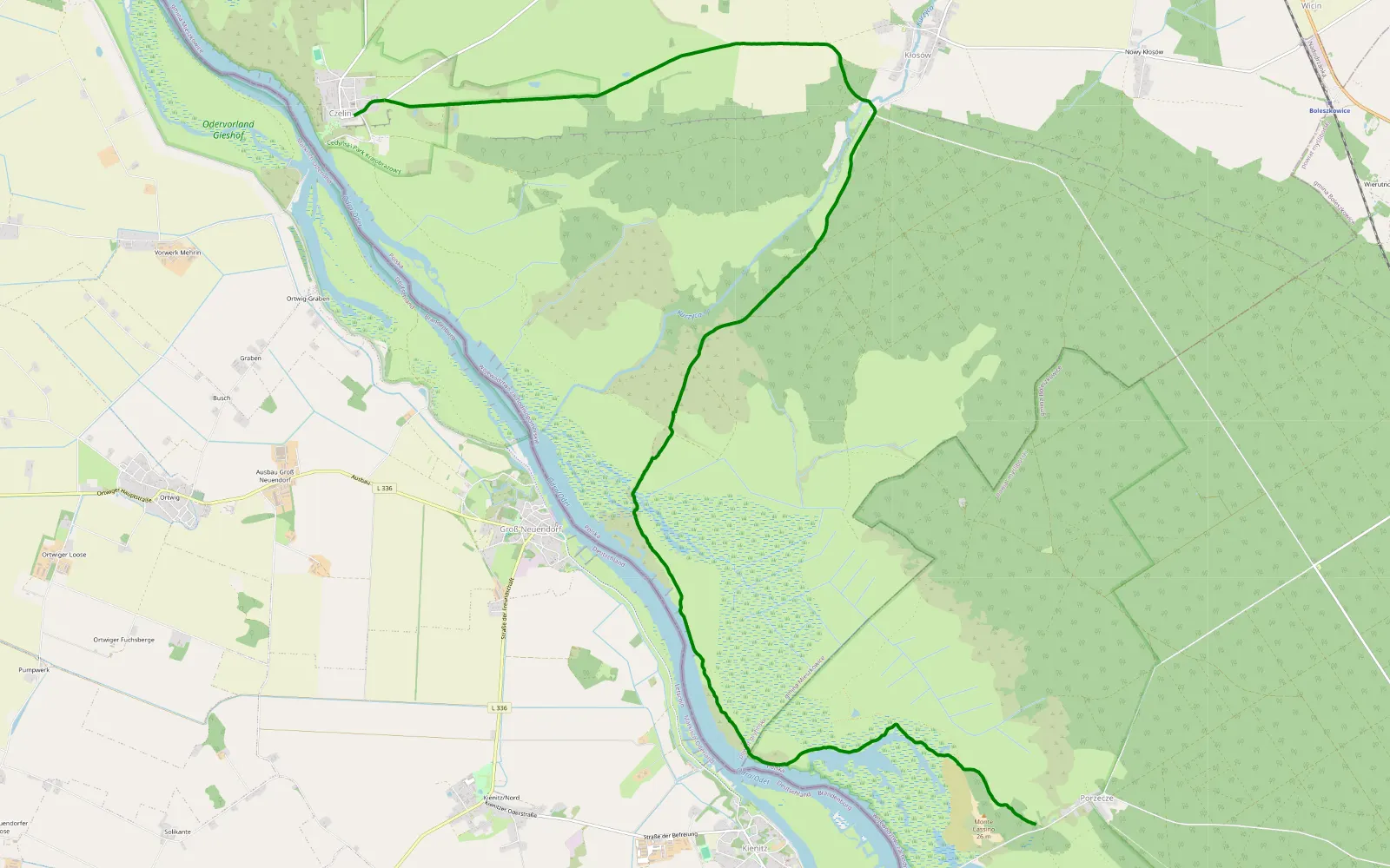 Map of An der Oder - 15.7 km offroad trail, Gryfino County