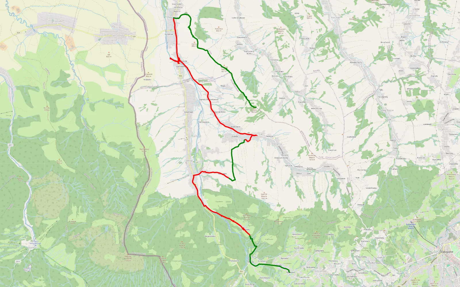 Map of Xxx - 21.2 km offroad trail, Tatra County