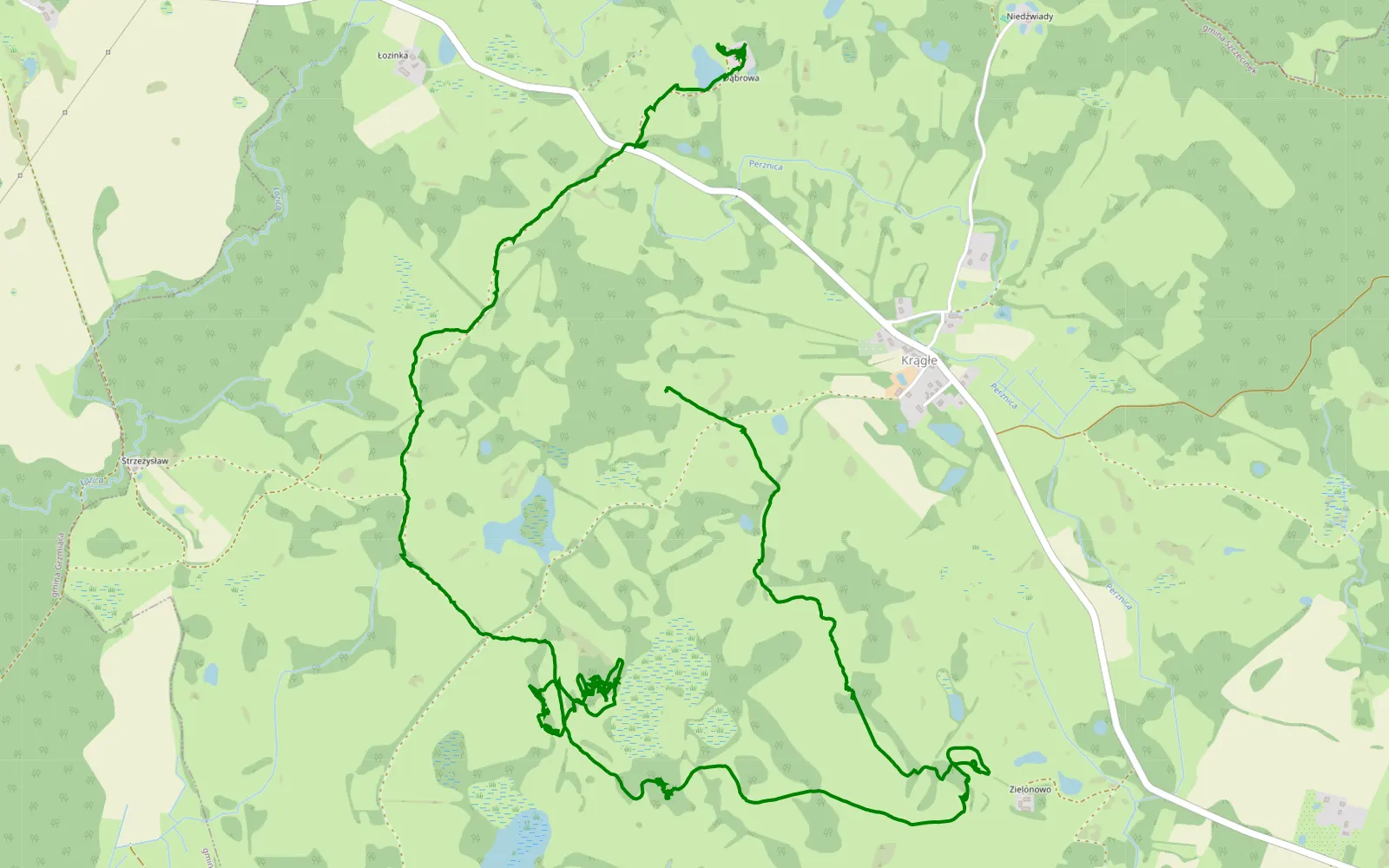 Map of Ronde dag 1 - 11.7 km offroad trail, Szczecinek County