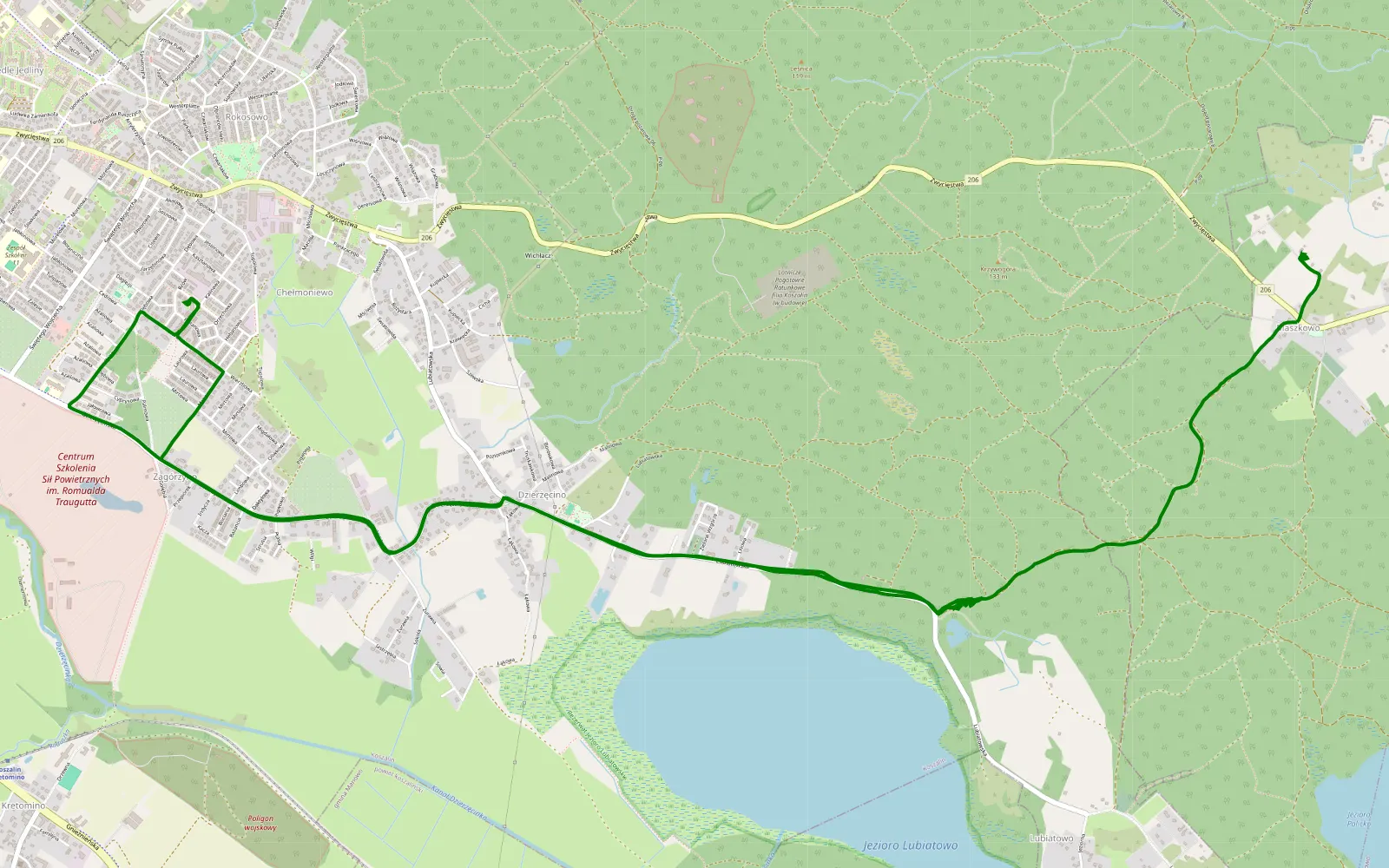 Mapa trasy Lubiatowo - Maszkowo - 2.6 km trasy offroad, Powiat Koszaliński