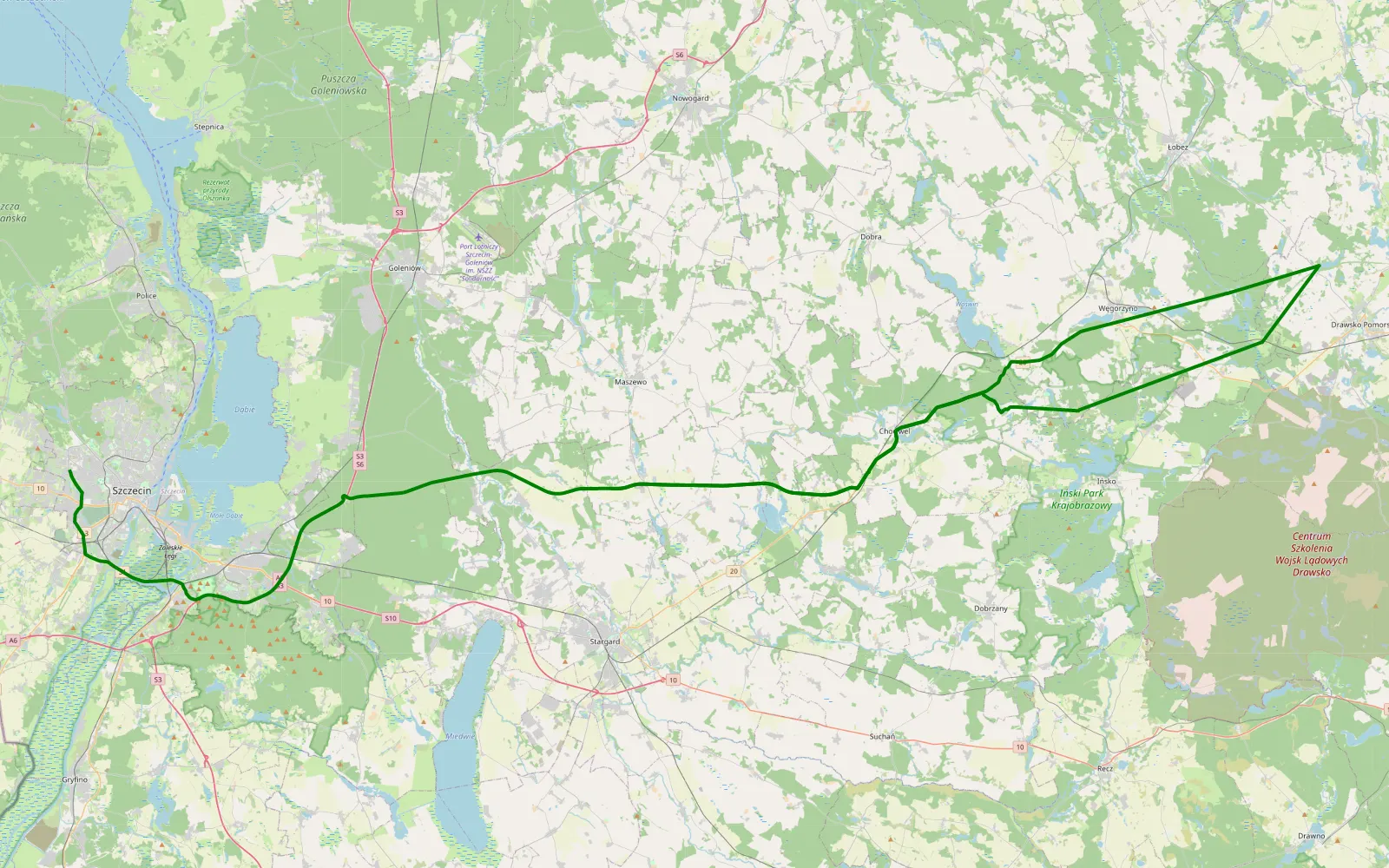 Map of Wypad - 0.9 km offroad trail, Stargard County