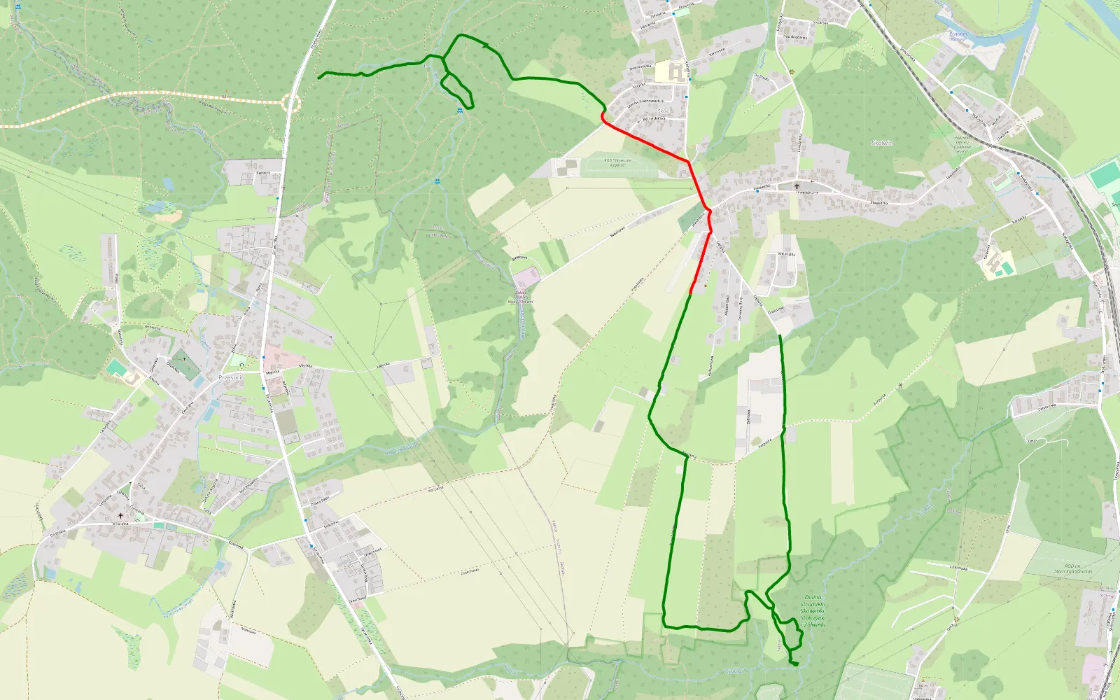 Mapa trasy Przęsocin - Skolwin - 5.9 km trasy offroad, Szczecin