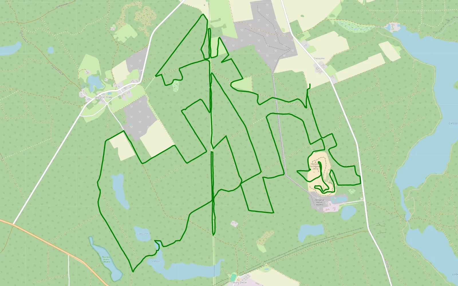 Map of Biały bór - 30.6 km offroad trail, Szczecinek County