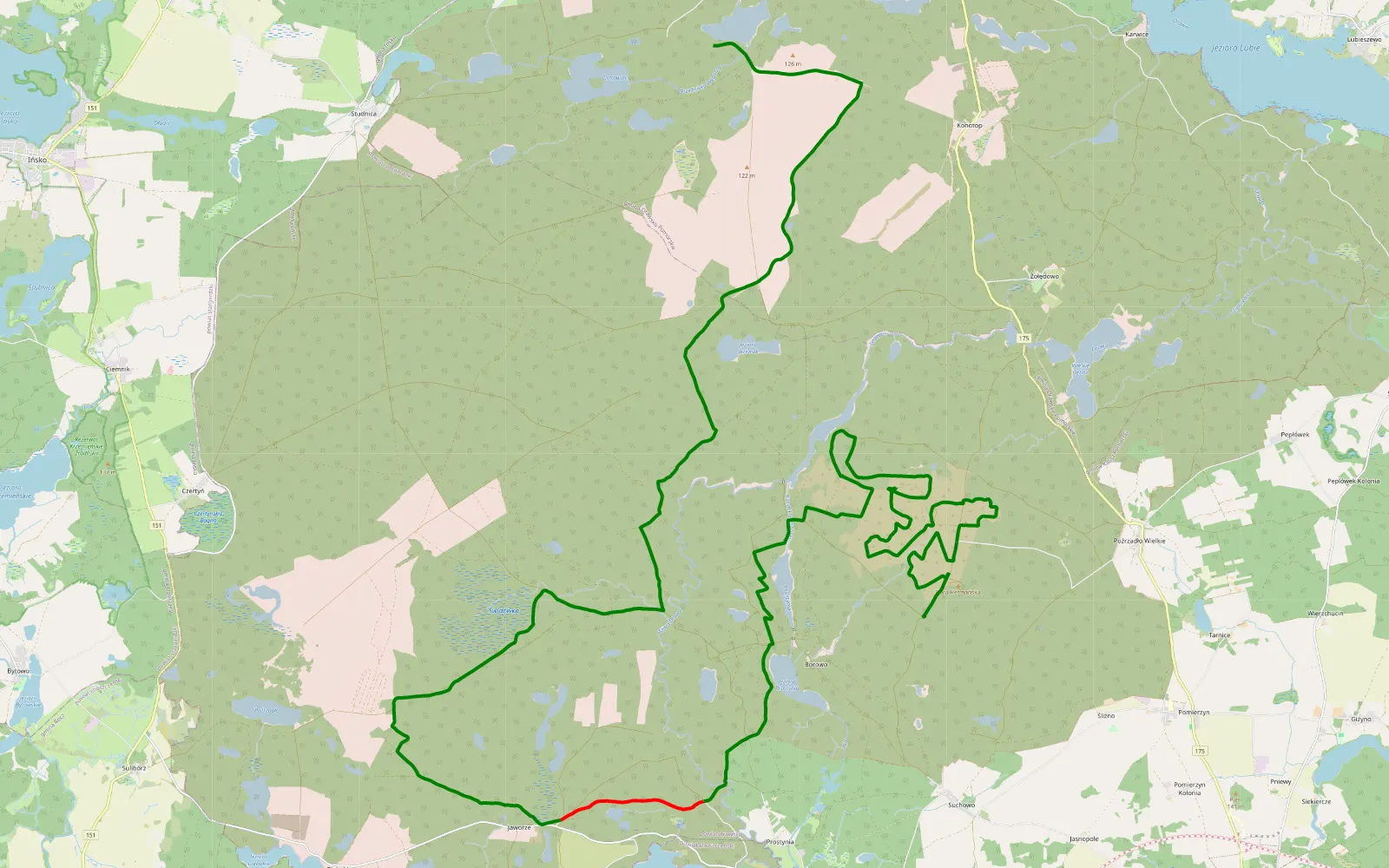 Map of Breslau 24 - Etapa 3.2 - 53.7 km offroad trail, Drawsko County
